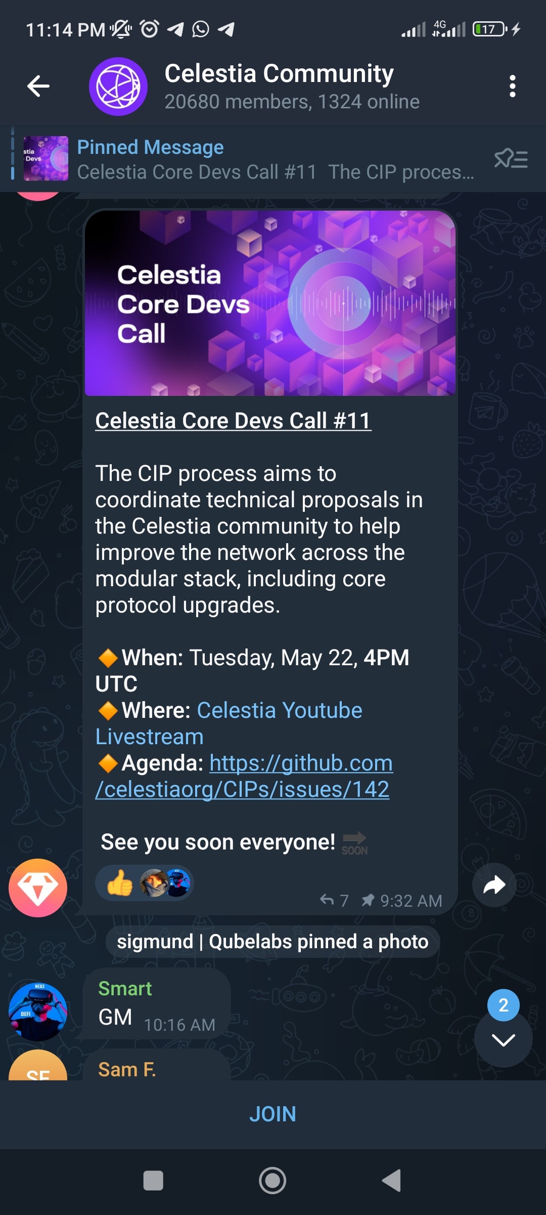 Core Devs call announcement