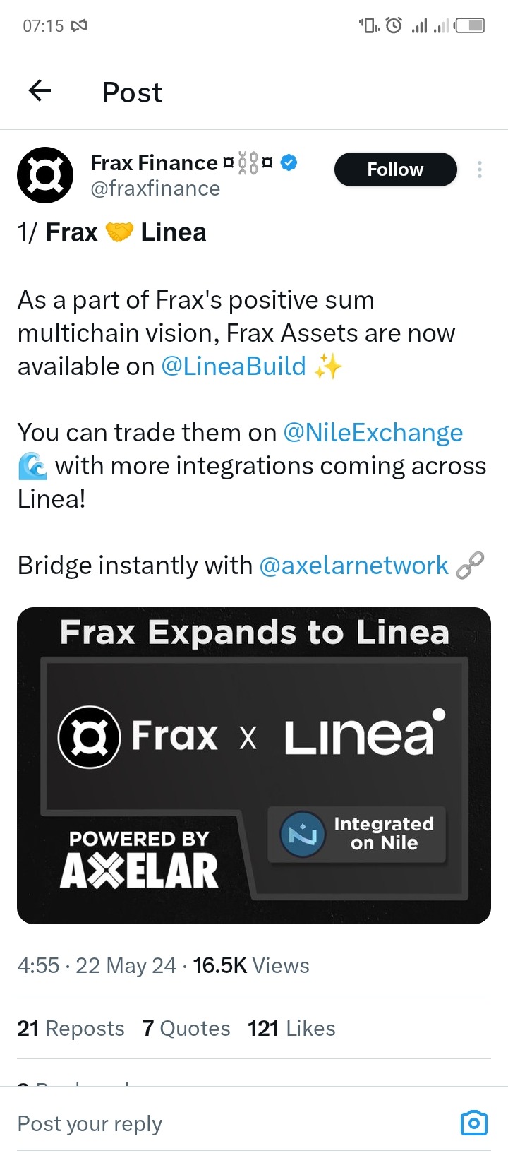 Impact of integration on Linea Build