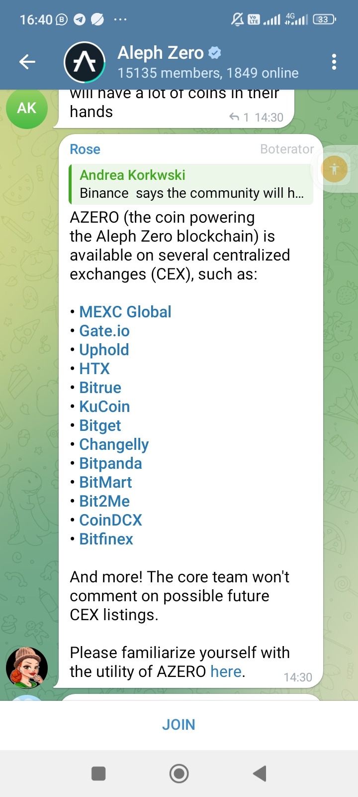 Aleph Zero backed by many exchanges